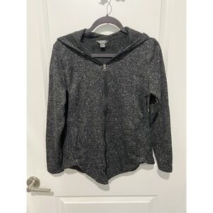 Eddie Bauer Full Zip Hoodie Jacket Women's M Fleece Lined Pockets Athleisure